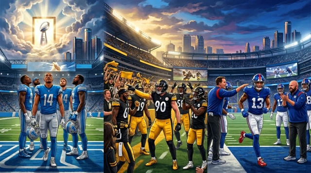 Lions Super Bowl window, Steelers viral, Giants Dart praise.