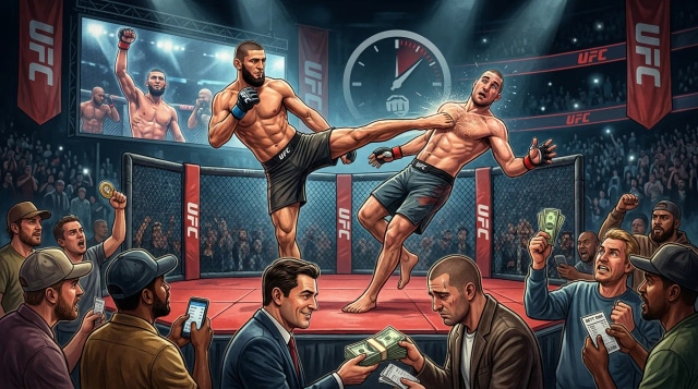 Chimaev kicks Strickland, betting favors him before UFC 328.