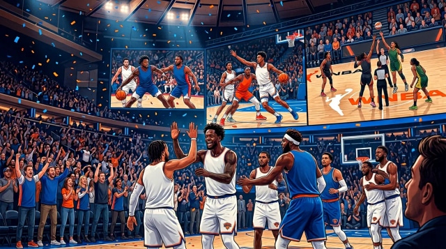 Knicks lead 2-0, Pistons and Thunder eye 2-0, WNBA season starts.