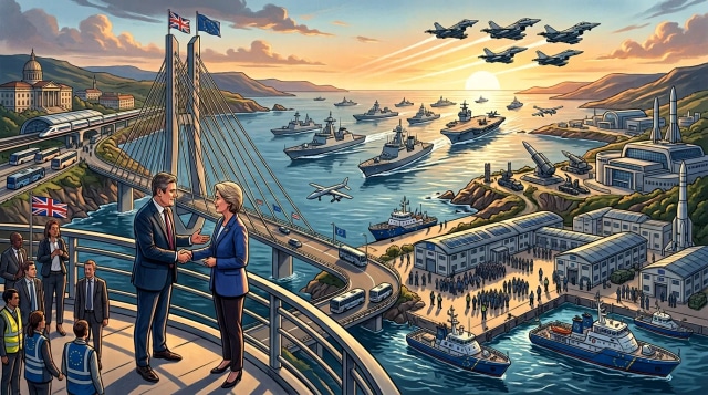 Starmer's EU reset, Europe's €800B defense, migration pact.
