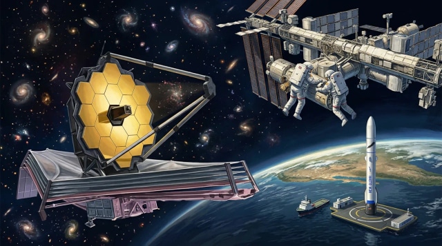 JWST primitive galaxy, Crew-11 event, New Glenn recovery.