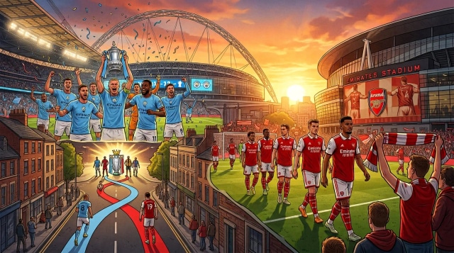 City wins FA Cup, Arsenal gains boost, and title race tightens.