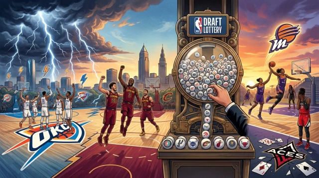 Thunder go 7-0, Cavs win, lottery set and Mercury rout Aces.