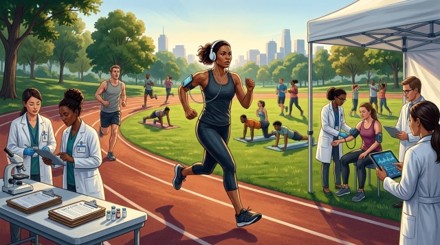 Music 20% endurance, ACSM simple training, HIV trial starts.