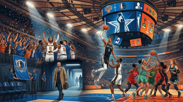 Knicks OT rally, Kidd fired, Wembanyama stars, and WNBA parity.