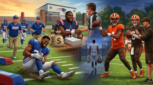 Giants third tear, NFL cutdown, Onwenu deal and Browns QBs.