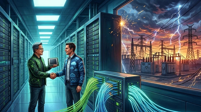 Nvidia partners on optics and CoreWeave as utilities challenged.