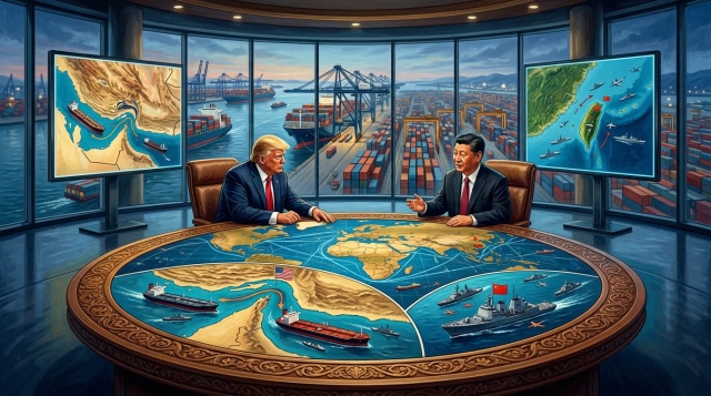 Trump-Xi summit closes on trade, Hormuz, and Taiwan.
