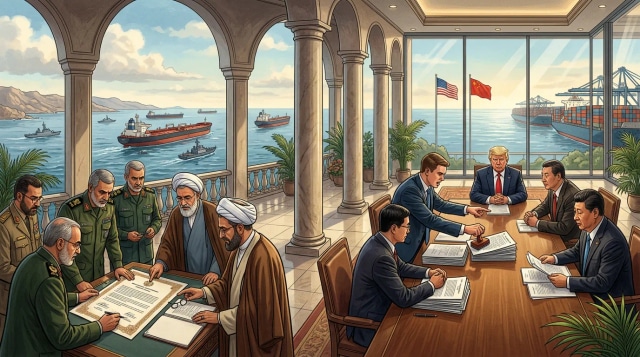 Hormuz calm, Iran MOU review, China sanctions before Trump-Xi.
