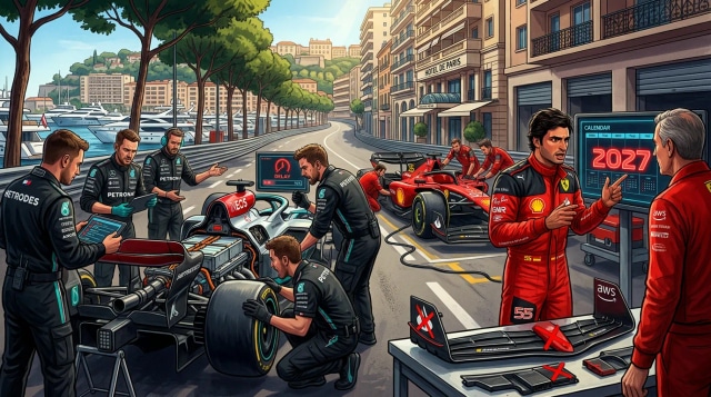 Mercedes battery delay, Sainz urges 2027, Monaco aero ban.