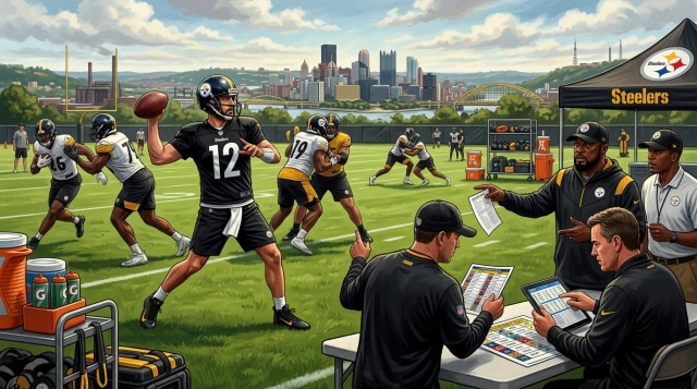 Rodgers at Steelers OTAs, NFL prep and SOS debate begin.
