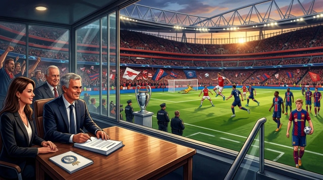 Mourinho signs deal, Gordon at Barca, Arsenal-PSG final.