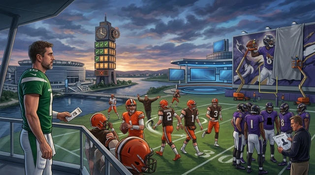 Rodgers sets 2026 exit, Browns rotate QBs, Jackson absent.