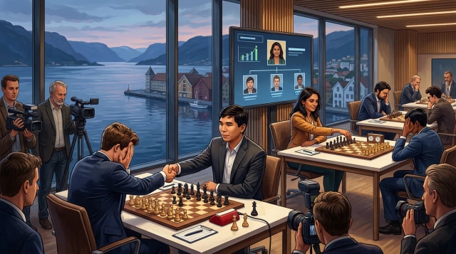 So beats Carlsen, Divya leads Norway Chess, bids stall.