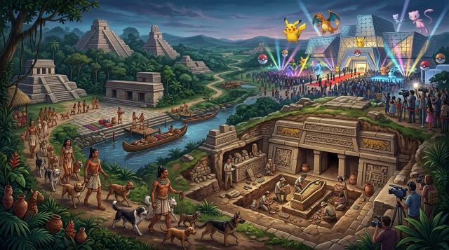Maya dog trade, Zapotec tomb and Pokémon museum debut.