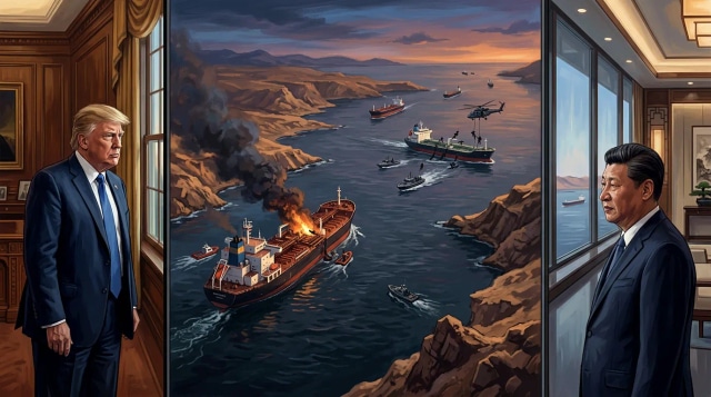 Hormuz strikes and seizures test MOU before Trump-Xi meet.
