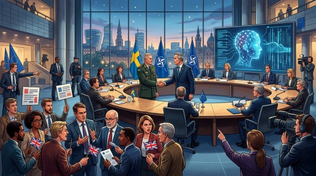 NATO Sweden meeting, EU AI draft, and Brexit debate returns.